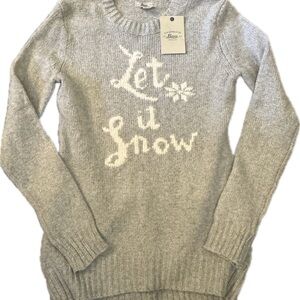 NWT Bass “Let It Snow” Gray Sweater